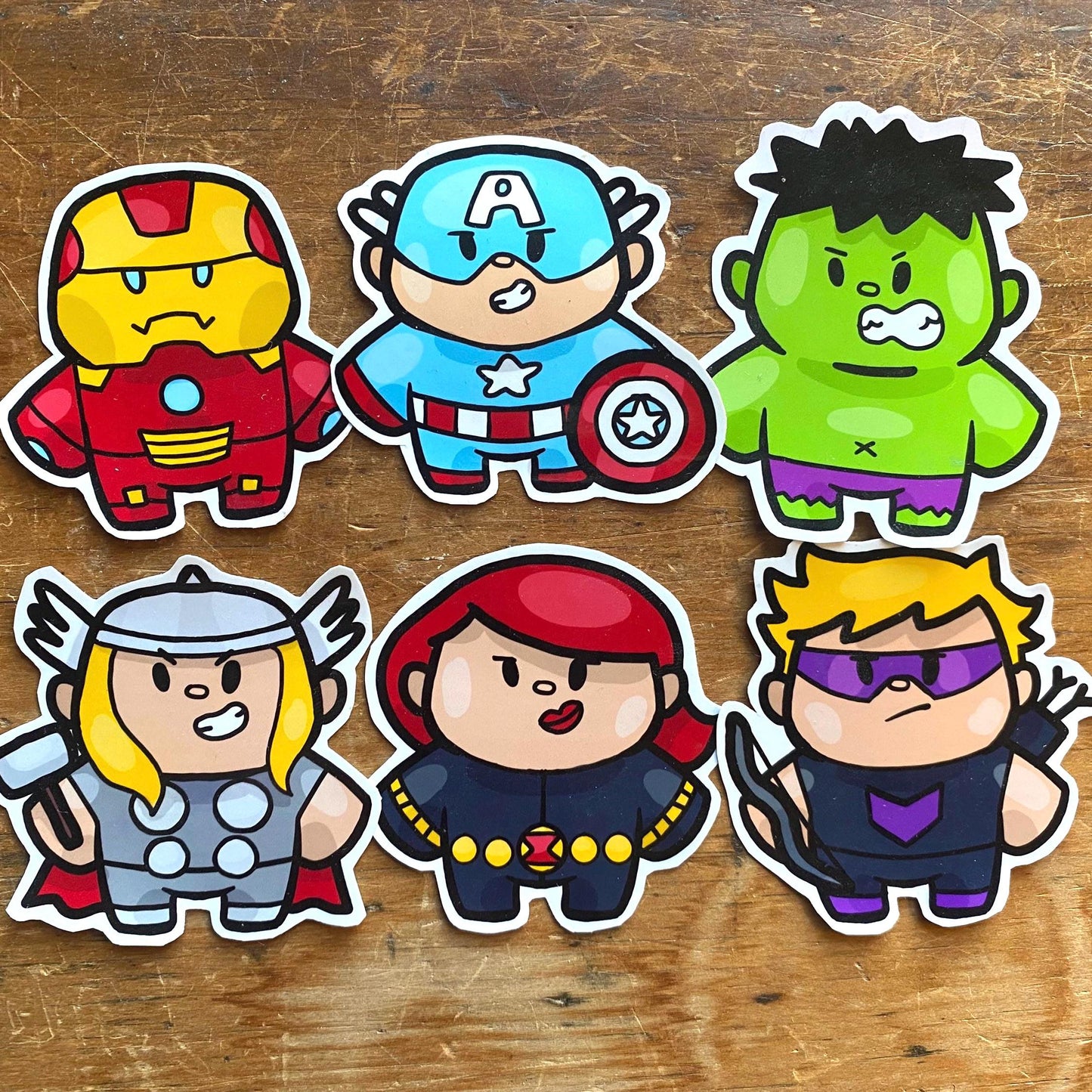 Marvel Avengers Handmade Laptop Stickers - Comic Book Style Decals