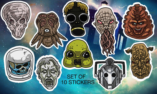 Doctor Who Stickers Die Cut Digital Art (Set of 10)