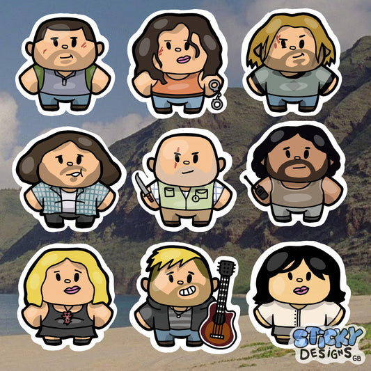 LOST TV series stickers die cut set of 9