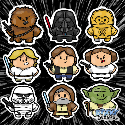 Star Wars Stickers: Hand-Drawn Original Trilogy Art