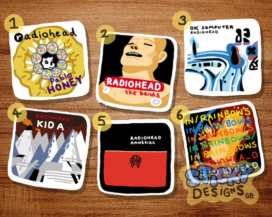 Album Cover Stickers Hand Drawn